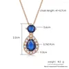 Pendentif Colliers Collier de mariage pour femmes de luxe brillant bleu goutte d'eau Zircon Rose or couleur fête bijoux de mode DZN005