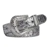 Ceintures Y2K Style Punk pour femmes brillant brillant strass paillettes taille PU cuir évider oeillet sangle ceinture