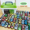 Vliegtuigmodel 203050 stuks Legering auto met opbergdoos Set Cool Boy Racing Kleurrijk rebound voertuigmodel Kid speelgoed voor verjaardagscadeaus voor kinderen 230906