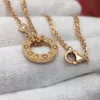 18K Gold Plated Slide Pendant Diamond Love Necklace Designer Jewelry