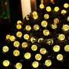 Décorations de jardin 8 modes Boule de cristal de lumière solaire 5M7M12M LED String Lights Guirlandes de fées pour la décoration extérieure de fête de Noël 230907