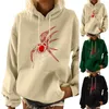 Damessweaters Halloween bedrukt herfst/winter jasje met halve rits Dames Oversized hoodie-sweatshirts voor dames Effen fleece-sweatshirt