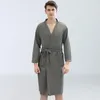 Homens sleepwear waffle roupão primavera e outono mulheres sauna estilo fino suor vapor robe homens absorvente amantes de secagem rápida casa desgaste