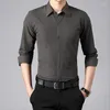 Men's Casual Shirts Long Sleeve Slim Fit Business Dress Solid Work White Inch Shirt Ropa Clothing For Men