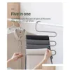 Hooks Rails Space-Saving Five-Layer Clothes Storage Hanger Wardrobe Hook Non-Slip By Sea Rrc17 Drop Delivery Home Garden Housekeeping Dhpyx