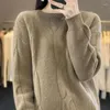 メリノウールのセーターのための女性のセーターレジャーオネックプルオーバールーズカシミアニットフルスリーブ秋とウィントでトップを販売
