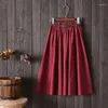 Skirts Summer School A-line Skirt Women's Long Solid Color Japanese Harajuku Jupe Female 2023 Spring Office Lady Clothes Big Size