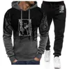 Men's Tracksuits 2023 New Men's Fashion Attack on Titan Printing Gradient Colour Tracksuit Cotton Hoodies Leisure Sweatshirt Sweatpants Suits x0907