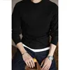 T-shirt da uomo T-shirt a maniche lunghe in puro cotone retrò Camicia con fondo raglan slim fit Primavera Autunno Girocollo Tops Tees