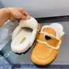 Otoño e invierno Baotou medias zapatillas moda cómoda exterior zapatillas accesorios diseñador fábrica de zapatos de mujer diseño caja de zapatos