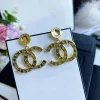 Pendientes de diseñador Ear Stud Diseñadores de marca 18K Chapado en oro Geometría Letras dobles Pendiente Clásico Mujeres Joyería para fiesta de bodas