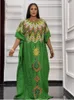Etnische kleding Afrikaanse feestavondjurken Dames puur katoen Gebreid Dashiki Maxi-gewaad Casual Afrika Femme uitgehold kralen Abaya met
