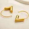 Simple Stud Earrings 18K Gold Plated Letter V Luxury Designers Letters Stud Geometric Hoops Women Dangle Earring Wedding Party Jewerlry
