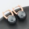 Boucles d'oreilles pendantes de luxe de qualité, grande coquille ronde en perles, couleur or Rose moderne pour femmes, bijoux à la mode, cadeau amusant, 585