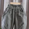 Trousers Solid Color Kids Clothes 2023 Spring Loose England Style Spliced Pocket Cotton Harem Wide Leg Handsome Boys 230906
