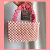 Evening Bags Love Solid Color Clear Purses Handbags Jelly Pink Yellow Handmade Pvc Bag Fairy Peach Heart Beaded Gree Totes