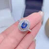 Küme halkaları klasik safir alyans 925 gümüş 6mm 8mm nişan için doğal 3 katman 18k beyaz altın kaplama