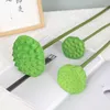 Decorative Flowers DIY Green Real Teach Lotus Leaves Pink Fruit & Buds Half-blooming Artificial Living Room Home Vases Decor