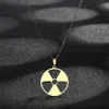 Chains Stainless Steel Radiation Sign Pendant Necklace Fashionable And Minimalist Fashion Heart Initial Necklaces