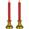 Candle Holders 2 Pcs USB Charging Lights Red Lamps Tapered Candles Reusable LED Decor Headband Flameless