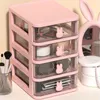 Storage Boxes Bins Multifunctional Desktop Organizer Drawer Box with Pen Holder and Hair Accessories Shelf 230907