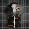 Camisas casuales para hombres Hombre de Halloween Camiseta Tops Impresión 3D Impresión Fantasma Ropa de verano Moda para hombre Traje de manga corta de gran tamaño 5XL