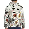Capuz de moletom masculino Kyku Poker Card Sorto Criativo 3D Moda de moletom engraçada Male masculino