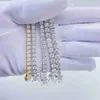 Grossistpris hiphop fina smycken halsband 3mm 4mm 5mm 925 sterling silver d-vvs diamant moissanit tenniskedja halsband jjetn