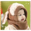 Bonito inverno infantil babador filhote de cachorro xale super macio lã bebê earmuffs para bebês meninos meninas onepiece cachecol bonés recém-nascidos acessórios de fotografia
