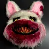 Partymasken Blutige Plüsch-Hasenmaske Halloween-Geist-Festival-Maske Realistische blutige Kaninchen-Kopfbedeckung Itaewon Prop Halloween-Horror-Maske x0907