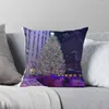 Travesseiro Rockefeller Tree At Night NYC Throw Decor Capas de Natal