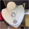 Bruiloft Sieraden Sets Chouchong Merk Bruiloft Sieraden Set Luxe 925 Sterling Sier Rose Bloem Hanger Pave Witte Saffier Cz Diamant G Dh3Yv