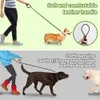 Coleiras de cachorro trelas multifuncional trela forte e macio couro real ajustável mãos livres crossbody duplo para todos os cães 230906