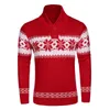 Men's Sweaters Autumn Winter Snowflake Christmas Sweater Knitted V-Neck Casual Knit Jumpers Pullovers Home Warm Outwear