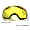 Lunettes de ski pour COPOZZ, lentille Double éclaircissement, pour lunettes de Ski du modèle GOG-201, augmente la luminosité, utilisation nocturne nuageuse, lentille uniquement 230907