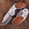 Color Wooden Handle Outdoor Mini Multi-Function Folding Knife, Camping Self-Defense Hunting Portable Knife JDQM