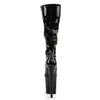 20cm Dantel Yukarı Stiletto Süper Yüksek Topuklu Botlar Patent Deri Bot Çelik Boru Dans Striptiz Ayakkabı Beyaz Kırmızı Siyah Kızlar İçin Parti Ayakkabıları