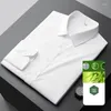 Men's Dress Shirts Shirt Long Sleeve No Pocket Pure Color Social Black White Blue Green Tops