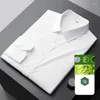 Men's Dress Shirts Shirt Long Sleeve No Pocket Pure Color Social Black White Blue Green Tops