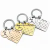 Charms Calendrier personnalisé Porte-clés Bijoux personnalisés Porte-clés en acier inoxydable Date gravée Anniversaire pour filles amoureux amis Anniv D Dhixe