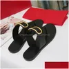 Hausschuhe 2021 Paris Luxus Designer Ziemlich schöne Sommersandalen Strandrutsche Damen Flops Loafers Drucken Leder Einfarbig 35-42 mit DHSYZ