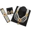 Conjuntos de joyas Neovisson 18K Color oro Marruecos exuberante novia perla collar con cuentas pendiente pulsera para mujeres entrega de gota dhdj7