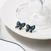 Boucles d'oreilles u-magical tempérament noir blanc marron vert Spray nœud papillon boucle d'oreille pour les femmes coréen métal bijoux Pendientes