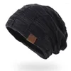 Berets Winter Hut Warme Plus Größe Outdoor Gestrickte Männlich Weiblich Wolle Bobble Casual Stretch Häkeln Mützen Kappe Für Frauen Männer