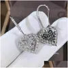 Bruiloft Sieradensets 2021 Choucong Cocktail Luxe Sieraden Set 925 Sterling Sier Fl T Princess Cut Topaas Cz Diamanten Hart Hanger Earr Dhtal