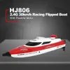 ElectricRC -båtar Hongxunjie HJ806 47CM 24G RC 30KMH Hög hastighet Racing Boat Water Cooling System Vänd omnidriktad spänningsprompt 230906