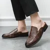 Hausschuhe Designer Marke Echtes Leder männer Casual Schuhe Hohe Qualität Luxus Mode 2023 Sommer Halbe Für Männer Mokassins