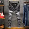 Herenjeans 6 kleuren 2023 mager wit mode elastische slanke broek Jean mannelijke merkbroek zwart blauw groen grijs