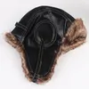 Beanieskull Caps Mens Chapéu de Inverno Ushanka Trapper Bomber Homens Couro Macio Russo Soviético Earflap Piloto Chapéus Gorro Ruso Faux Fur 230907