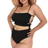 Costume da bagno da donna Bikini a vita alta 2023 Costume da bagno push up a due pezzi tinta unita da donna sexy brasiliano